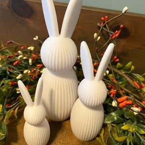 White Bunny Figurines Set